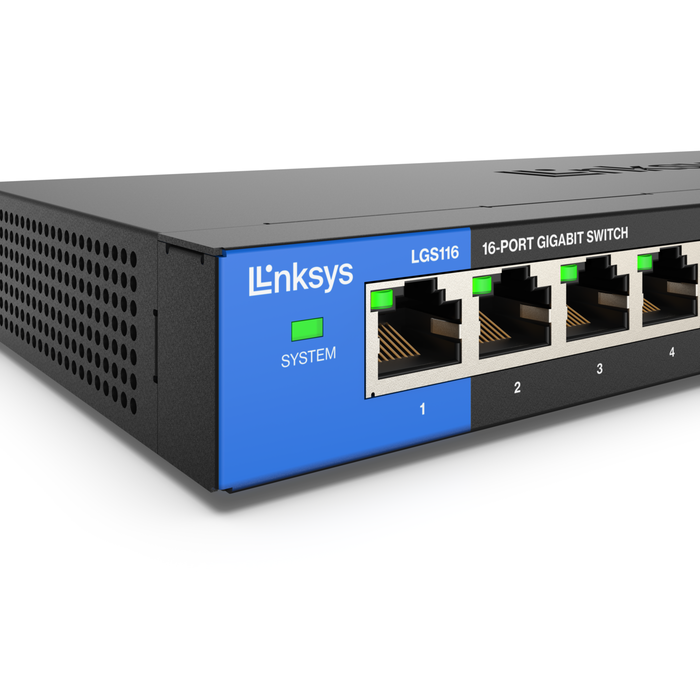  Linksys LGS116 16 Port Gigabit Unmanaged Network Switch - Home  / Office Ethernet Switch Hub with Metal Housing - Wall Mount or Desktop  Ethernet Splitter, Easy Plug & Play Connection : Electronics